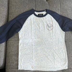 Brixton Blue and Light Gray Raglan Tee